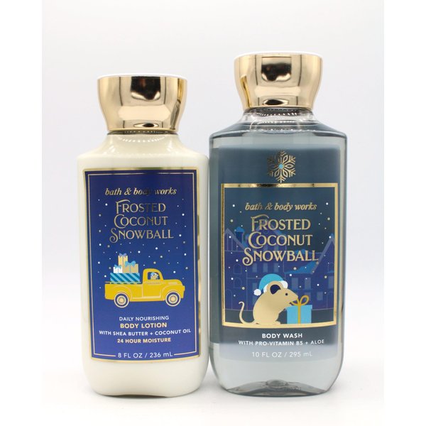 Generic Frosted Coconut Snowball, Bath and Body, Shower Gel Body Wash and Body Lotion Bundle Set
