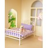 Funky Mini House 1:12 Scale Miniature Iron Bed, Dollhouse Furniture BJD Ob11 Accessories, Floral Mattress and Pillow Set, White