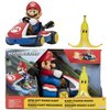Super Mario Spin Out Mariokart Mario Racer Vehicle with 360 Spins, Wind Up and Go! Includes One 2.5” Mario Action Figure