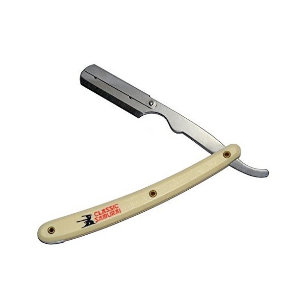 Classic Samurai Stainless Steel Professional Barber Straight Edge Razor (CREAM)