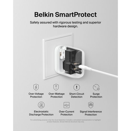 Belkin 40W Dual Port USB-C Wall Charger, USB Type C Charger Fast Charging for iPhone 16, 16 Plus, 16 Pro, 16 Pro Max, 15, 15 Pro, 15 Pro Max, iPhone 14 Series, Galaxy S24 Ultra, iPad, AirPods & More