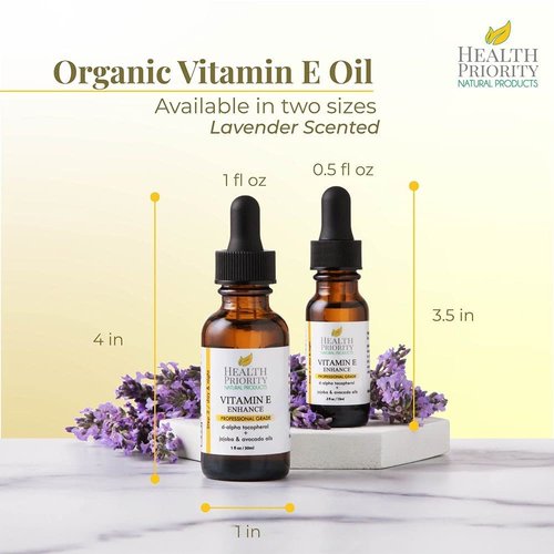 Organic Vitamin E Oil for Skin & Scars |100% Pure Natural Vitamin E Serum Hand Made in South Carolina | 15000 IU Vitamin E for Face & Hair| Non-GMO, Gluten & Cruelty Free, Vegan | Scented 0.5 Fl Oz