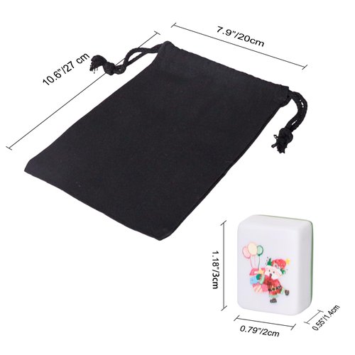 GRACIAS 2 Players Mahjong Block Set, Mahjong Tile Game with 50 Premium Green Tiles(30mm) Red and Green Pattern, Portable Mahjongg Set with A Carry Bag