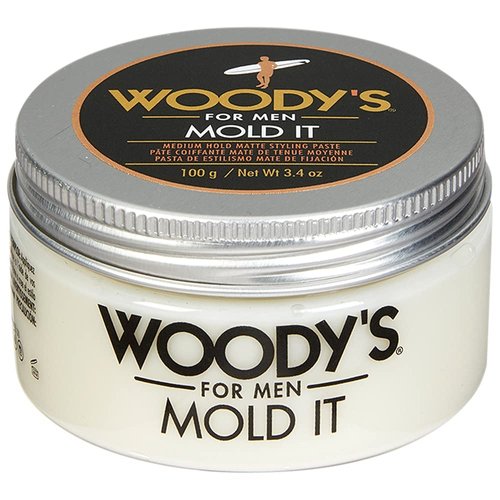 Woody's Mold It, Medium Hold Matte Finish Styling Paste for Men, Adds Texture and Volume to Hair, Easy to Use and Style, with Natural Ingredients, Safe for All Types of Hair, Compact-size 3.4 oz. 1pc