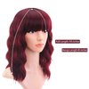 HNYBEE Dark Red Wig with Bangs for Women Short Wavy Bob Wigs 14 Inches Shoulder Length Synthetic Heat Resistant Wig Daily Party Cosplay Wig