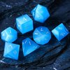 UDIXI Gemstone DND Dice Set 7PCS Stone D&D Polyhedral Dice for Dungeons and Dragons MTG Table Games (Blue Cat's Eye)