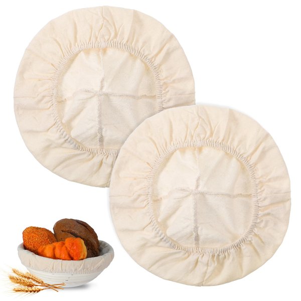 2 Pcs Banneton Liner, Bread Proofing Basket Cloth Liner, Universal Banneton Proofing Baskets Liners, Washable Quick-Dry Bread Baskets Liners, Reusable Durable Bowl Covers for Breads Proof