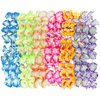 Super Z Outlet Giant Hawaiian Ruffled Simulated Colorful Luau Silk Flower Leis Jumbo Necklaces for Tropical Island Beach Theme Party Event, Birthday Supplies, Costume (12 Pack)