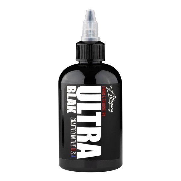Allegory Tattoo Ink – Ultra Blak, Premium Black Tattoo Ink, Perfect for Lining and Shading, Smooth, Consistent Pigment, Vegan Friendly Tattoo Color, Organic Ink, Crafted in The USA (8 oz)