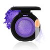 Apooliy Single Glitter Eyeshadow Powder,Highly Pigmented Cream Shimmer Eye shadow,Waterproof Long Wear Purple Pressde Eyeshadow