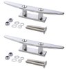 MIZUGIWA 5 inch Boat Cleats 316 Stainless Steel Dock Cleat for Boat,Open Base Boat Cleat,Mooring Boat Deck Cleats with Fasteners,Marine Cleats for Boat Docks, Decks,Kayaks,Pack of 2