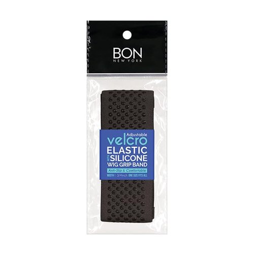Bon New York Anti-Slip Velcro Wig Grip Elastic Band with Silicone Dot - 2pcs (Brown)