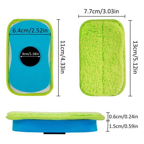 2 Pack Chalkboard Eraser - Washable Reusable Microfiber Eraser Cleaning Chalk/Markers/Duster Tool in Home Classroom Office Attached 2 Pcs Microfiber Cloth WP03