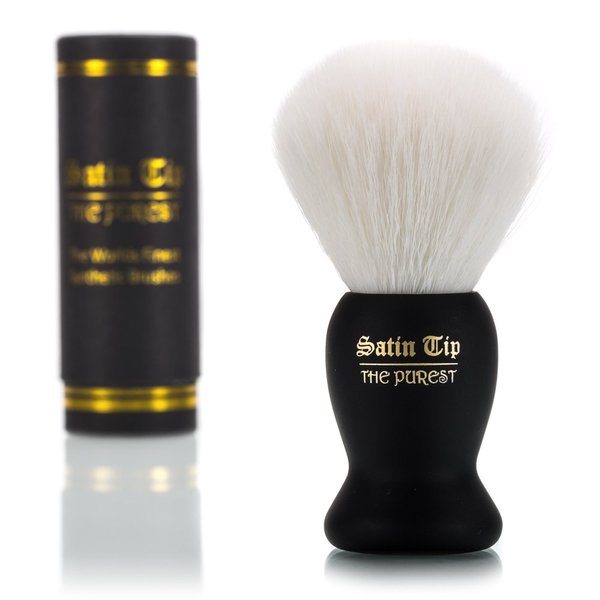 Satin Tip – The Purest, Shave Brush (Synthetic, White, Soft Touch, Case)