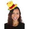 Mini Yellow Clown Top Hat for Adults - Velour Headband, Colorful Polka Dots, Foam Backed Plush Design Standard