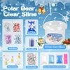 LAWOHO 300ml Polar Bear Slime with Clay, Clear Slime Kit for Girls Ages 8-12 with 10 Packs Slime Add Ins, Slime for Kids Party Favors, Kids Slime Birthday Halloween Christmas Easter Slime Making Kit