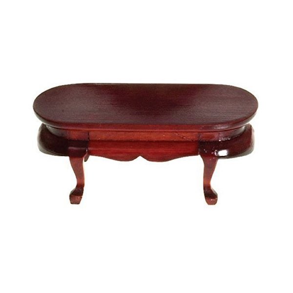 Dollhouse Miniature 1:12 Scale Mahogany Oval Coffee Table #T3503
