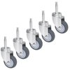 RILIDRI 2-Inch Caster Wheels, (Stem Diameter 8mm or 5/16", Length 38mm or 1.5") - Set of 5 Replacement Wheels for Shop-Vac, Furniture