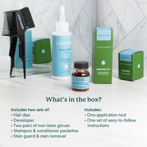 Colorsmith Hair & Beard Color for Blending Grays 2 pack - Medium Blonde - Ammonia-Free Complete Men’s At-home Beard & Hair Dye Kit, Professional-grade Demi-Permanent Hair Color (8.0)