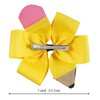School Bow Cheer Bow Clip, Back to School Hair Bow Ponytail Holder, Pencil Girls Hair Clips ZFJ26 (Yellow Set)