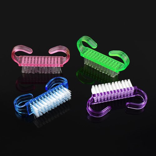 4 Pack Handle Grip Nail Brush for Fingernail Hand Cleaning Scrub Brushes Fingernail Cleaner Nails Scrubber Brushes for Toes Fingernails Women and Men Pedicure Fingernail Scrubbing Brush Kit (4 Colors)