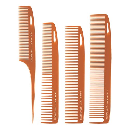Cricket Ultra Smooth Hair Cutting and Styling Comb Set Professional Hair Stylist Combs with Argan, Olive Oils and Keratin Protein Infused Plastic
