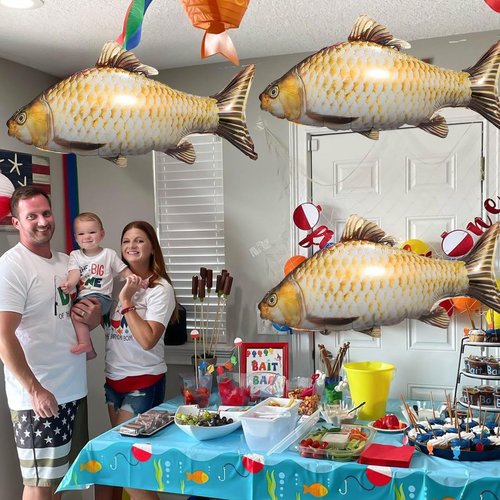 6 Pcs Fish Balloons Gone Fishing Party Decorations Fishing Balloons Fishing Party Supplies Fishing Theme Birthday Party Decorations Balloons