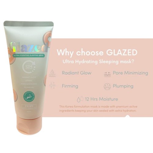 1 Tube Barefaced GLAZED Ultra Hydrating Sleeping Mask, 150ml