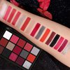UCANBE Red Eyeshadow Makeup Palette, 15 Colors Burgunry Gray Silver Shimmer Matte Glitter Metallic Eye Shadow Pallet, Pigmented Make Up Kit for Halloween Parties Christmas Joker Vampire Clown