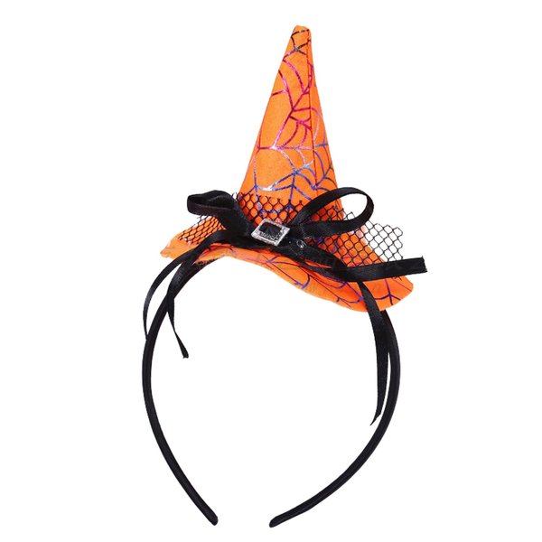 BiBiSi Halloween Headband Elegant Spider Web Bow Headbands Orange Hat Hair Accessories for Women Girls Hair Bands Non Slip Hair Decoration 1 Pcs