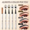Microblading Eyebrow Pen,Waterproof Magic Eyebrow Pencil,4 Tip Eye Brow Pen,Long-lasting Natural Makeup Fine Stroke Tattoo Pen Eyebrow Pencil Stay on All Day for Women(Gray-C)