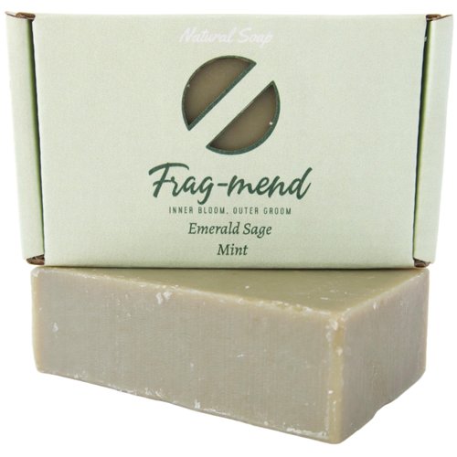 Frag-mend Men’s Natural & Vegan Cold Process Bar Soap Made from Natural Oils Moisturizing for Face & Body - No Harmful Chemicals, For All Skin Types - Cranberry, Pine, Emerald 3 Pack