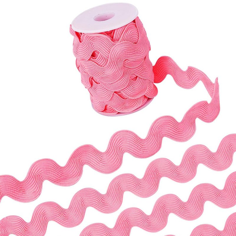GORGECRAFT 10 Yards x 20-34mm Rick Rack Trim Bright Pink RIC Rac Ribbon ...