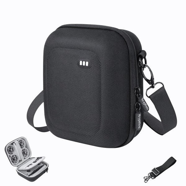 Krypthos Carrying Case for DJI Neo, Portable Shoulder Bag Travel Neo Case, with Elastic Strap to Fix DJI Neo Drone, Suit for Travel and Home Storage for DJI Neo Drone and Its Accessories-Black