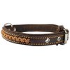 High Quality Genuine Leather Braided Dog Collar, Brown 7/8" Wide. Fits 13"-16" Neck. Overall length 18