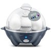 Elite Gourmet EGC710BG Rapid Egg Cooker, 7 Easy-To-Peel, Hard, Medium, Soft Boiled Eggs, Poacher, Omelet Maker, Auto Shut-Off, Alarm, 16-Recipe Booklet, BPA-Free, Slate Blue