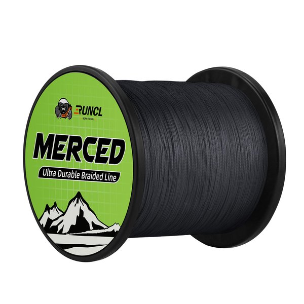 RUNCL Braided Fishing Line Merced, 8 Strands Braided Line - Proprietary Weaving Tech, Thin-Coating Tech, Stronger, Smoother - Fishing Line for Freshwater Saltwater (Gray, 120LB(54.4kgs), 500yds)