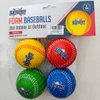 BATBUNT Foam Baseballs for Kids, Teenager Players Training Balls, Squishy Practice Baseballs for Hitting or Replacement Balls Soft Tballs - 4Pcs (Red, Blue, Yellow, Green)