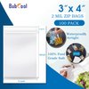 3''x 4'', (Pack of 100) Small Plastic Bags,2 MIL Thick Poly Zipper Lock Bags Clear for Photo, Jewelry, Bakery, Treats, Travel, Storage, Packaging & Shipping.PP Resealable