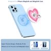 BITOBE Magnetic Phone Ring Holder for MagSafe Magnetic Kickstand & Removable Phone Grip iPhone 14/13/12(pro, pro max, Plus, Mini) 360°Adjustable Holder Stand Love Heart Design-Pink