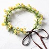 KorViSHOW Yellow Flower Crown Headpiece - Yellow Babys Breath Flower Headband Sweet Handmade Flower Headpiece for Festival Party Vacation Cosplay Photography Props