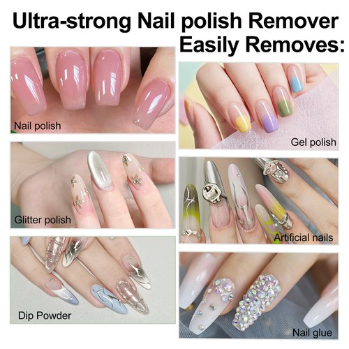 NXJ INFILILA Nail Polish Remover Non Acetone, Professional Nail Polish Remover, 6.76 Fl Oz Remover for Gel Nail Polish Manicure Salon Quality Effective, Double Seal Polish Remover