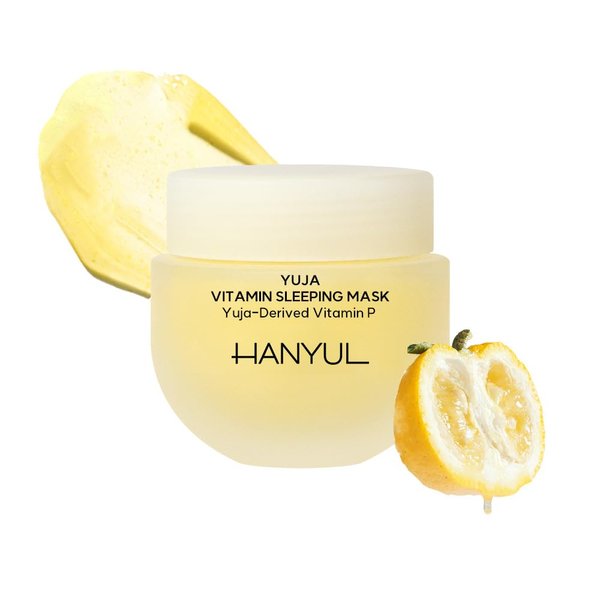 Hanyul Yuja Vitamin Sleeping Mask | Overnight Face Mask for Brightening, Toning, Moisturizing, Night Skincare with Vitamin C, B and Hyaluronic Acid, Non-Comedogenic tested, 2.37 fl.oz.
