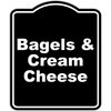 Bagels & Cream Cheese BLACK Minimalist Aluminum Composite Sign 20 x 24 inches