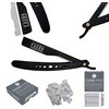 100 BLADES + Facón Professional Adjustable Straight Edge Barber Razor - Salon Quality Cut Throat Shavette