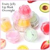FREEORR 2Pc Jelly Lip Mask Overnight,Fruity Peach Lip Sleeping Mask Day Night Repair Kawaii Lip Balm Hydrate Plump Dry Lip Scrubs Exfoliator,Lip Care Lip Moisturizer with Collagen-Peach