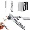 2024 New German Nail Clippers for Thick Nails, Portable Ultra Sharp Nail Clippers, No Splash Fingernail Clipper Cutters with Nail File, Wide Open Toenail Clippers for Seniors Thick Nails (Silver)