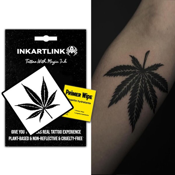INKARTLINK Temporary tattoo, magical tattoo lasts 7-15 days, waterproof and non-reflective, exquisite packaging, unique design(Maple leaves)