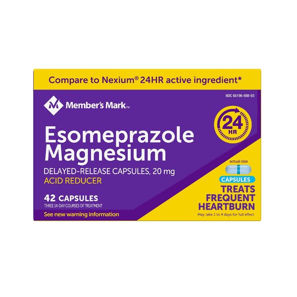 Member Mark Esomeprazole Magnesium Delayed Release Acid Reducer Capsules, 20 mg (42 ct.)