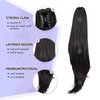 ponytail extension,24" claw clip hair extensions ponytail Long straight hair Hair Extension Natural Looking Synthetic Hairpiece for Women Natural Black